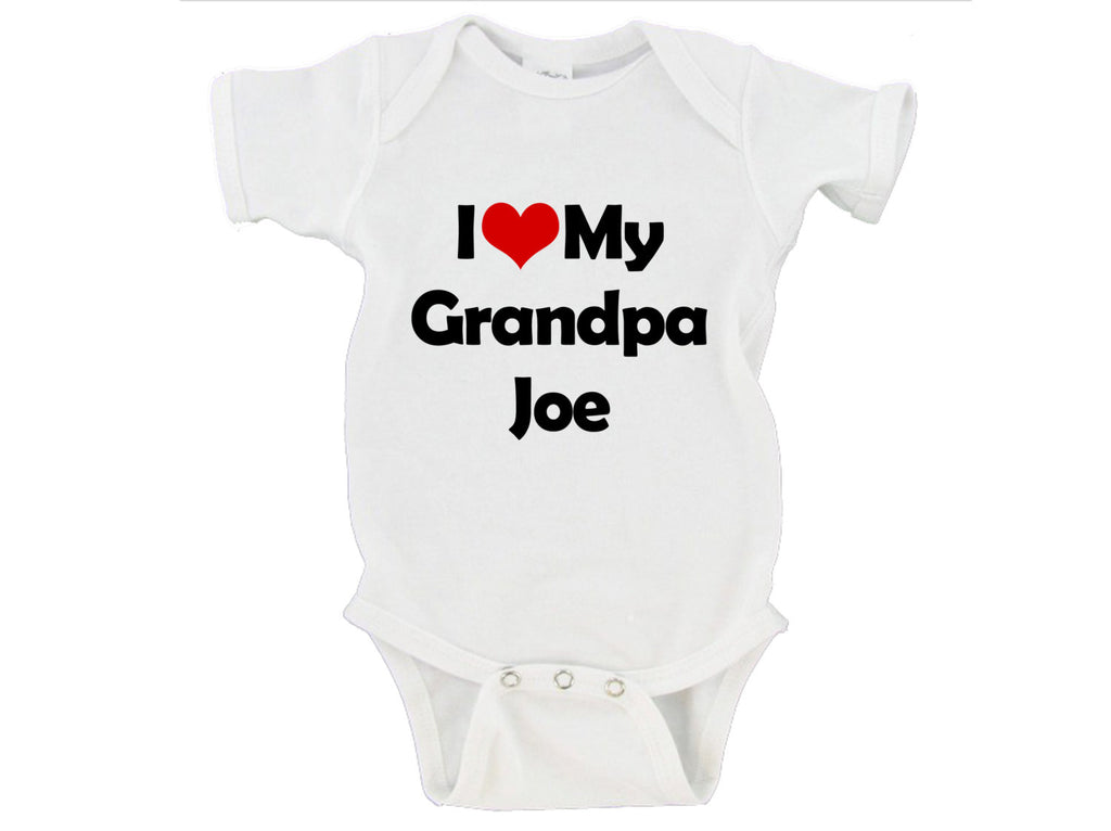 I Heart Love My Grandma / Grandpa / Custom Name Gerber Onesie ...